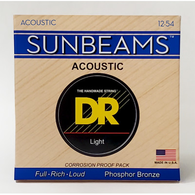 DR RCA-12 - струны для акустической гитары, Калибр: 12-54, Серия: SUNBEAM™, Обмотка: фосфористая бронза, Покрытие: нет