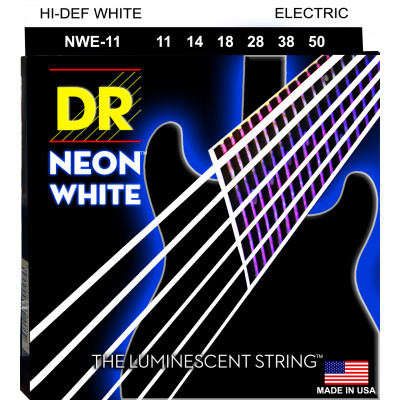 DR NWE-11 - струны для электрогитары, Калибр: 11-50, Серия: HI-DEF NEON™, Обмотка: посеребрёная/никелированая сталь, Покрытие: люминесцентное DR NWE-11 - струны для электрогитары, Калибр: 11-50, Серия: HI-DEF NEON™, Обмотка: посеребрёная/никелированая сталь, Покрытие: люминесцентное