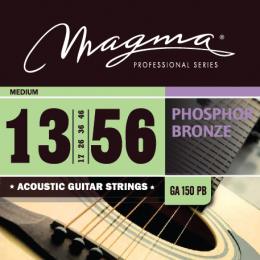 Magma Strings GA150PB - Струны для акустической гитары, Серия: Phosphor Bronze, Калибр: 13-17-26-36-46-56, Обмотка: круглая, фосфористая бронза, Натяж