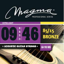 Magma Strings GA110B85 - Струны для акустической гитары, Серия: Bronze 85-15, Калибр: 9-13-18-26-36-46, Обмотка: круглая, бронзовый сплав 85/15, Натяж Magma Strings GA110B85 - Струны для акустической гитары, Серия: Bronze 85-15, Калибр: 9-13-18-26-36-46, Обмотка: круглая, бронзовый сплав 85/15, Натяж