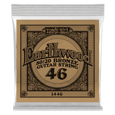 Ernie Ball 1446 - струна одиночная для акустической гитары, Серия Earthwood, Калибр: 46, Сердцевина: шестигранник; сталь, покрытая латунью, Обмотка: Ernie Ball 1446 - струна одиночная для акустической гитары, Серия Earthwood, Калибр: 46, Сердцевина: шестигранник; сталь, покрытая латунью, Обмотка: