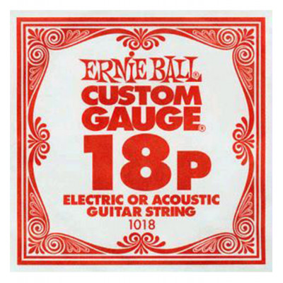 Ernie Ball 1018 струна для электро и акустических гитар. Сталь, калибр .018