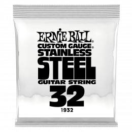 Ernie Ball 1932 струна одиночная для электрогитары, Серия Stainless Steel, Калибр: 32, Сердцевина: шестигранник; сталь, покрытая оловом, Обмотка: