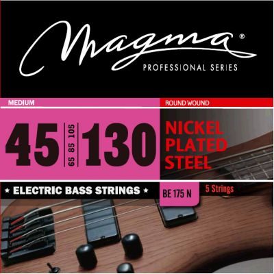 Magma Strings BE175N - Струны для 5-струнной бас-гитары, Серия: Nickel Plated Steel, Калибр: 45-65-85-105-130, Обмотка: круглая, никелированая сталь, Magma Strings BE175N - Струны для 5-струнной бас-гитары, Серия: Nickel Plated Steel, Калибр: 45-65-85-105-130, Обмотка: круглая, никелированая сталь,