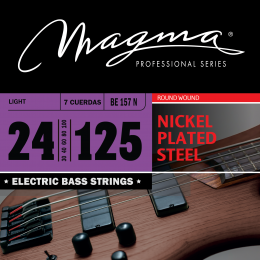 Magma Strings BE157N - Струны для 7-струнной бас-гитары 24-125, Серия: Nickel Plated Steel, Калибр: 24-30-40-60-80-100-125, Обмотка: круглая, никелиро
