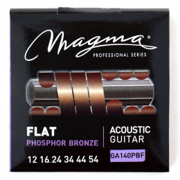Magma Strings GA140PBF - Струны с плоской обмоткой для акустической гитары 12-54, Серия: Flat Phosphor Bronze, Обмотка: плоская, фосфористая бронза, Н