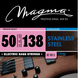 Magma Strings BE195S - Струны для 5-струнной бас-гитары Low B 50-138, Серия: Stainless Steel, Калибр: 50-70-85-105-138, Обмотка: круглая, нержавеющая
