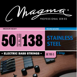 Magma Strings BE195S - Струны для 5-струнной бас-гитары Low B 50-138, Серия: Stainless Steel, Калибр: 50-70-85-105-138, Обмотка: круглая, нержавеющая Magma Strings BE195S - Струны для 5-струнной бас-гитары Low B 50-138, Серия: Stainless Steel, Калибр: 50-70-85-105-138, Обмотка: круглая, нержавеющая
