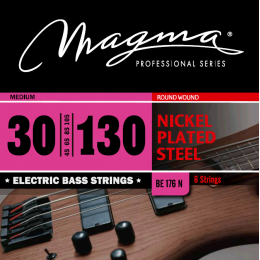 Magma Strings BE176N - Струны для 6-струнной бас-гитары 30-130, Серия: Nickel Plated Steel, Обмотка: круглая, никелированая сталь, Натяжение: Medium.