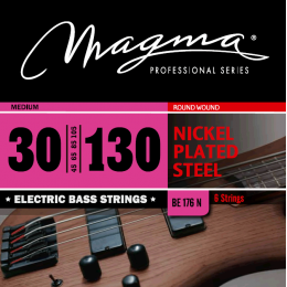 Magma Strings BE176N - Струны для 6-струнной бас-гитары 30-130, Серия: Nickel Plated Steel, Обмотка: круглая, никелированая сталь, Натяжение: Medium. Magma Strings BE176N - Струны для 6-струнной бас-гитары 30-130, Серия: Nickel Plated Steel, Обмотка: круглая, никелированая сталь, Натяжение: Medium.