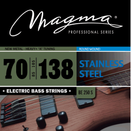 Magma Strings BE250S - Струны для бас-гитары 70-138, Серия: Stainless Steel, Калибр: 70-85-105-138, Обмотка: круглая, нержавеющая сталь, Натяжение: Ne