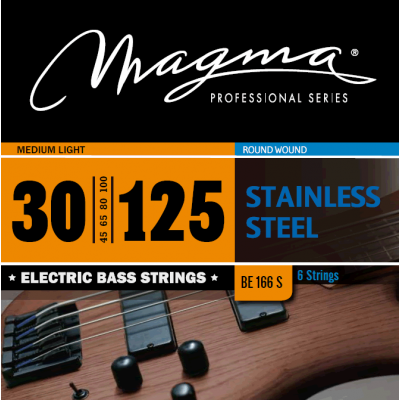 Magma Strings BE166S - Струны для 6-струнной бас-гитары 30-125, Серия: Stainless Steel, Калибр: 30-45-65-80-100-125, Обмотка: круглая, нержавеющая ста