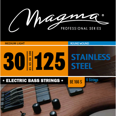 Magma Strings BE166S - Струны для 6-струнной бас-гитары 30-125, Серия: Stainless Steel, Калибр: 30-45-65-80-100-125, Обмотка: круглая, нержавеющая ста Magma Strings BE166S - Струны для 6-струнной бас-гитары 30-125, Серия: Stainless Steel, Калибр: 30-45-65-80-100-125, Обмотка: круглая, нержавеющая ста