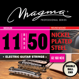 Magma Strings GE160NDB - Струны для электрогитары Double Ball End 11-50, Серия: Double Ball End, Калибр: 11-14-18-28-38-50, Обмотка: круглая, никелиро