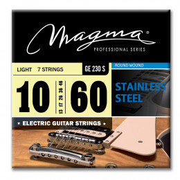 Magma Strings GE230S - Струны для 7-струнной электрогитары 10-60, Серия: Stainless Steel, Калибр: 10-13-17-28-38-50-60, Обмотка: круглая, нержавеющая