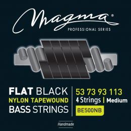 Magma Strings BE500NB - Струны для бас-гитары, Серия: Nylon Black Tapewound, Калибр: 53-73-93-113, Обмотка: плоская, обёрнутая нейлоновой лентой, Натя Magma Strings BE500NB - Струны для бас-гитары, Серия: Nylon Black Tapewound, Калибр: 53-73-93-113, Обмотка: плоская, обёрнутая нейлоновой лентой, Натя