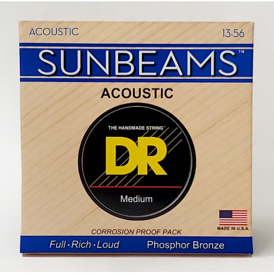 DR RCA-13 - струны для акустической гитары, Калибр: 13-56, Серия: SUNBEAM™, Обмотка: фосфористая бронза, Покрытие: нет