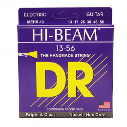 DR MEHR-13 - струны для электрогитары, Калибр: 13-56, Серия: HI-BEAM™, Обмотка: никелированая сталь, Покрытие: нет