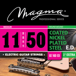 Magma Strings GE160ED - Струны для электрогитары, Серия: Coated Nickel Plated Steel, Калибр: 11-14-18-28-38-50, Обмотка: круглая, никелированая сталь, Magma Strings GE160ED - Струны для электрогитары, Серия: Coated Nickel Plated Steel, Калибр: 11-14-18-28-38-50, Обмотка: круглая, никелированая сталь,