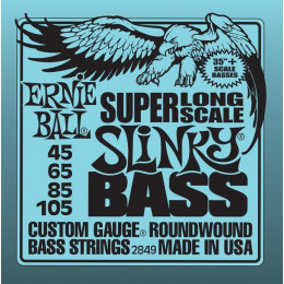 Ernie Ball 2849 струны для бас-гитары Nickel Wound Bass Super Long Scale Slinky (35"+) (45-65-85-105) Для бас-гитар с увеличенной мензурой Ernie Ball 2849 струны для бас-гитары Nickel Wound Bass Super Long Scale Slinky (35"+) (45-65-85-105) Для бас-гитар с увеличенной мензурой