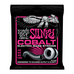 Ernie Ball 2734 струны для бас-гитары Cobalt Bass Super Slinky (45-65-80-100) обмотка кобальт Ernie Ball 2734 струны для бас-гитары Cobalt Bass Super Slinky (45-65-80-100) обмотка кобальт