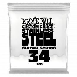 Ernie Ball 1934 струна одиночная для электрогитары, Серия Stainless Steel, Калибр: 34, Сердцевина: шестигранник; сталь, покрытая оловом, Обмотка: