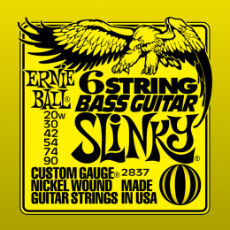 Ernie Ball 2837 струны для 6-струнной бас-гитары Nickel Wound Bass Short Scale Slinky 6 (29 5/8”) (20w-30-42-54-4-90) Ernie Ball 2837 струны для 6-струнной бас-гитары Nickel Wound Bass Short Scale Slinky 6 (29 5/8”) (20w-30-42-54-4-90)