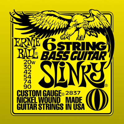 Ernie Ball 2837 струны для 6-струнной бас-гитары Nickel Wound Bass Short Scale Slinky 6 (29 5/8”) (20w-30-42-54-4-90) Ernie Ball 2837 струны для 6-струнной бас-гитары Nickel Wound Bass Short Scale Slinky 6 (29 5/8”) (20w-30-42-54-4-90)