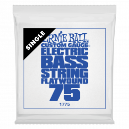 Ernie Ball 1775 - струна одиночная для бас-гитары, Серия Flatwound, Калибр: 75, Сердцевина: шестигранник; сталь, покрытая оловом, Обмотка: плоская,