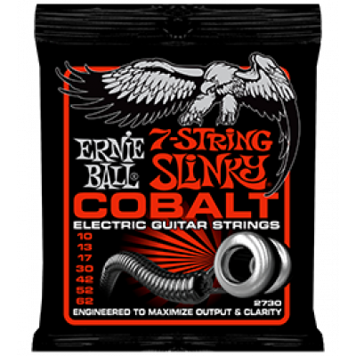 Ernie Ball 2730 струны для 7стр. эл.гитары Cobalt Electric Skinny Top Heavy Bottom Slinky 7 (10-13-17-30-42-52-62) обмотка кобальт Ernie Ball 2730 струны для 7стр. эл.гитары Cobalt Electric Skinny Top Heavy Bottom Slinky 7 (10-13-17-30-42-52-62) обмотка кобальт