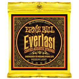 Ernie Ball 2556 струны для акуст.гитары Everlast Coated 80/20 Bronze Medium Light (12-16-24w-32-44-54) бронза с нанонапылением Ernie Ball 2556 струны для акуст.гитары Everlast Coated 80/20 Bronze Medium Light (12-16-24w-32-44-54) бронза с нанонапылением