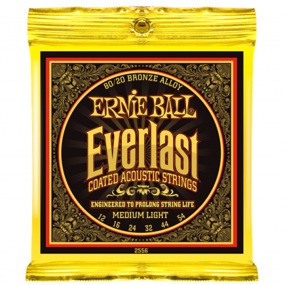 Ernie Ball 2556 струны для акуст.гитары Everlast Coated 80/20 Bronze Medium Light (12-16-24w-32-44-54) бронза с нанонапылением Ernie Ball 2556 струны для акуст.гитары Everlast Coated 80/20 Bronze Medium Light (12-16-24w-32-44-54) бронза с нанонапылением