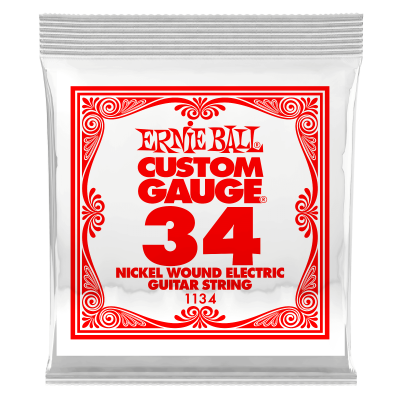 Ernie Ball 1134 струна для электро и акустических гитар. Никель, в оплётке, калибр .034 Ernie Ball 1134 струна для электро и акустических гитар. Никель, в оплётке, калибр .034