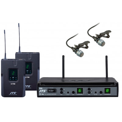JTS E-7Du/E-7TBD+CM-501 (690-726 МГц) Радиосистема двухканальная с двумя поясными радиомикрофонами.