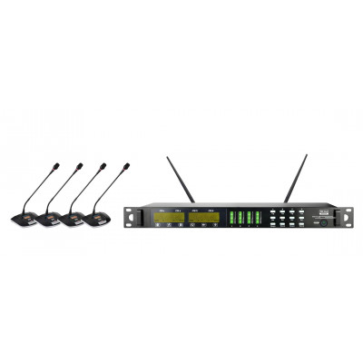 XLine MD-CS4 Беспроводная четырёхканальная конференц-система. Частотный диапазон UHF 650- 755 МГц.