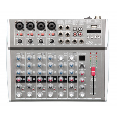 SVS Audiotechnik AM-8 DSP Микшерный пульт аналоговый, 8-канальный, 24 DSP эффекта, USB интерфейс