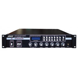 ABK PA-2306 Компактный радиоузел, 70/100В, 60Вт канал, вход:5 мик, 1 AUX, цифр AM/FM тюнер, MP3, USB