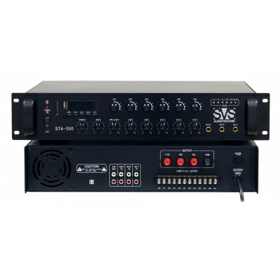 SVS Audiotechnik STA-350 Радиоузел 6 зон, 70/100 В (4, 8, 16 Ом), усилитель мощности 350 Вт