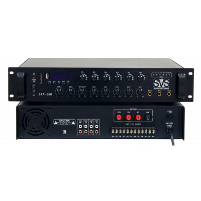 SVS Audiotechnik STA-650 Радиоузел 6 зон, 70/100 В (4, 8, 16 Ом), усилитель мощности 650 Вт SVS Audiotechnik STA-650 Радиоузел 6 зон, 70/100 В (4, 8, 16 Ом), усилитель мощности 650 Вт